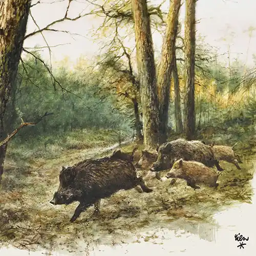 Abverkauf Fritzmann Servietten Wildschwein